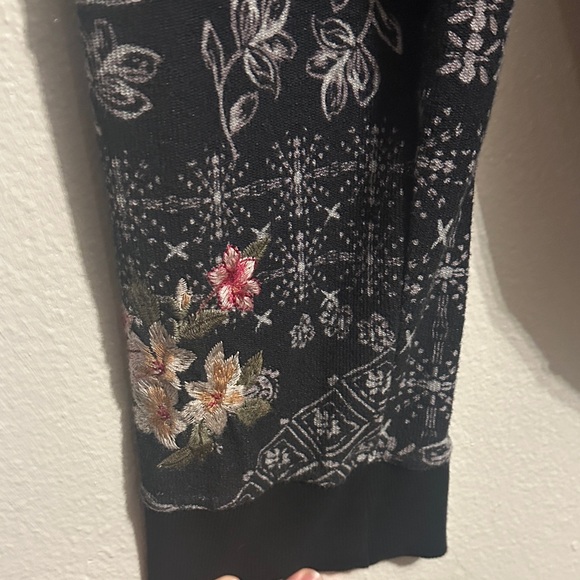 Johnny Was Black Floral & Bandana Patch Zip Hoodie - Picture 5 of 16